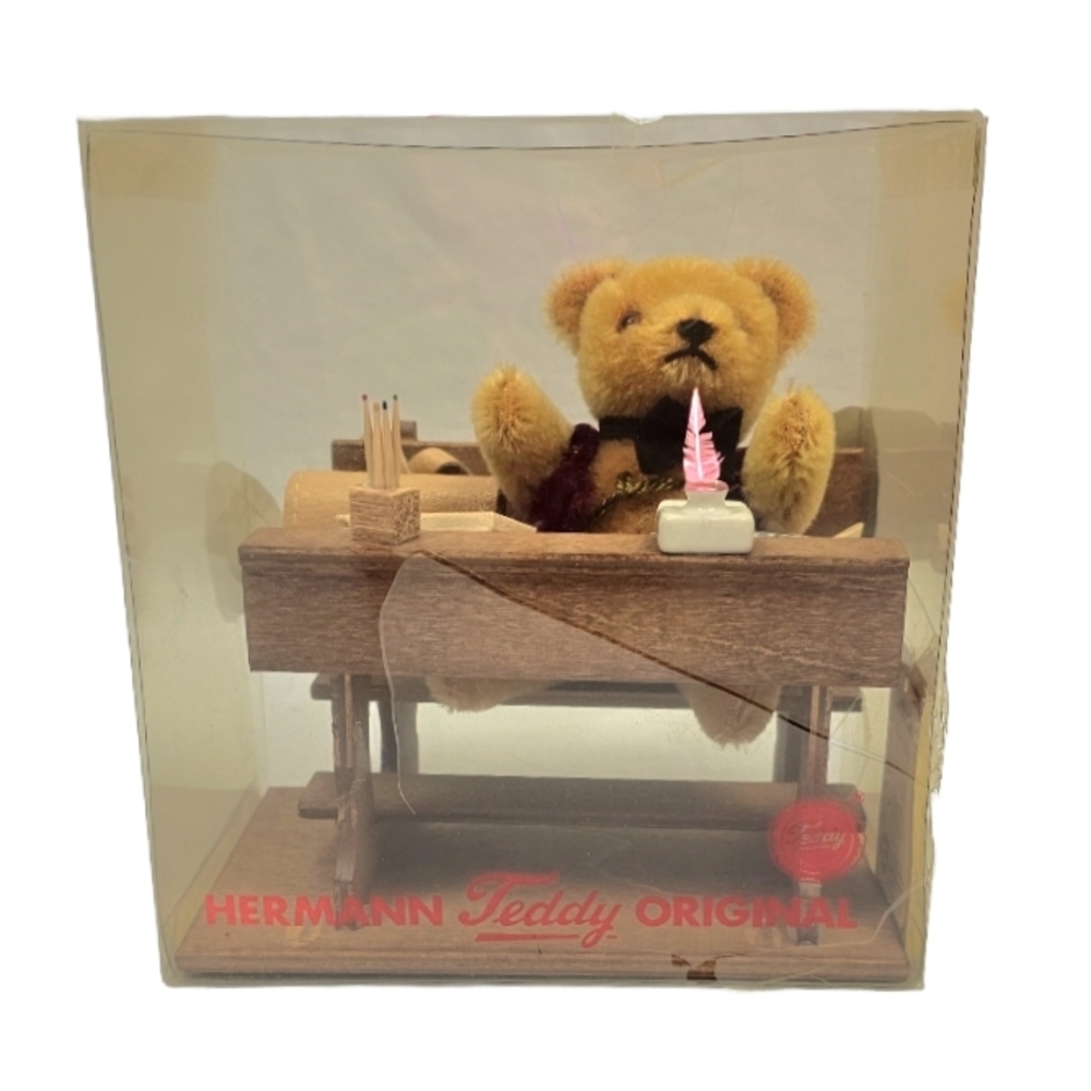 Vintage Teddy Hermann Original Miniature Bear At A Desk #84 Of 3000 | Germany